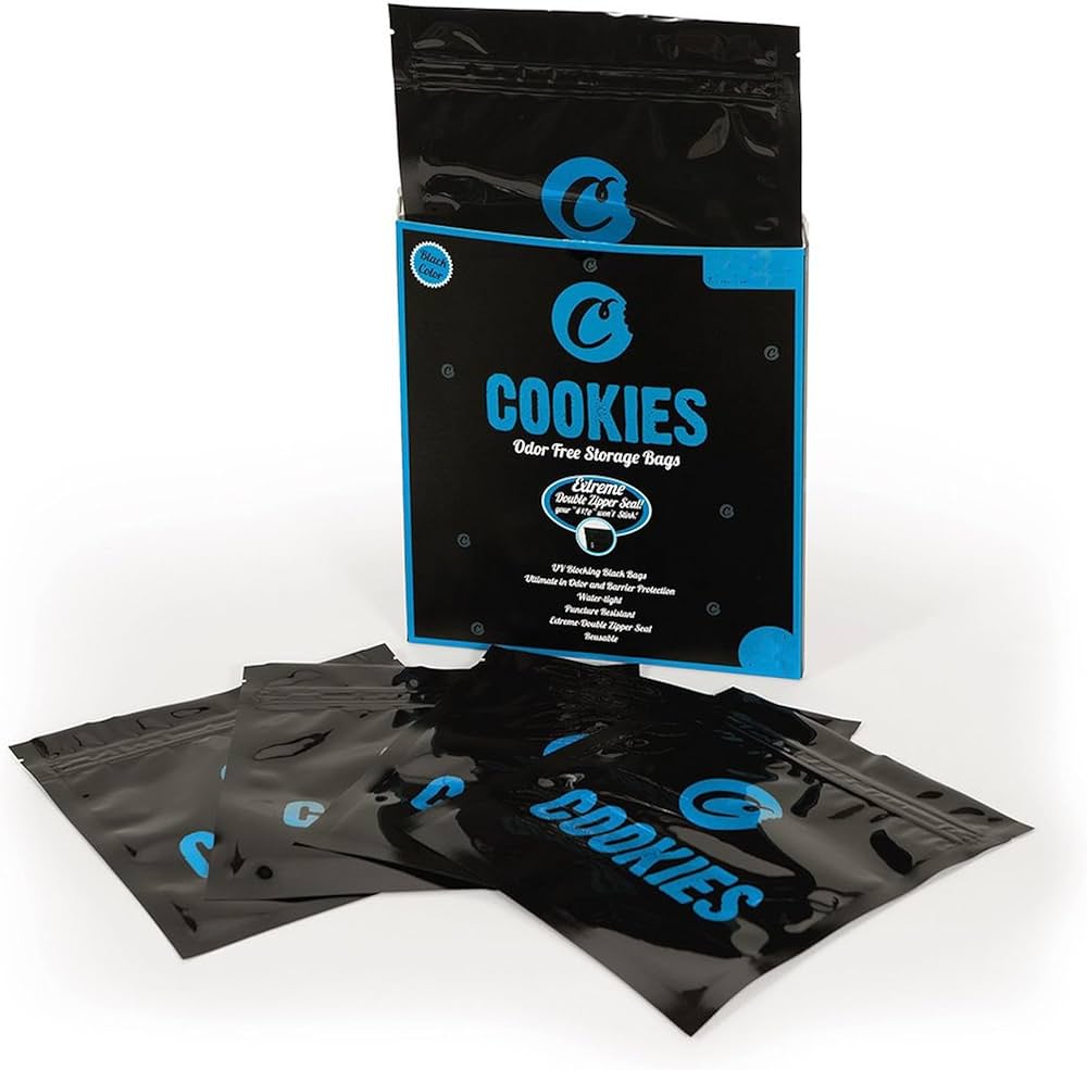 Twelve pack of cookies smell proof bags 4" x 3"