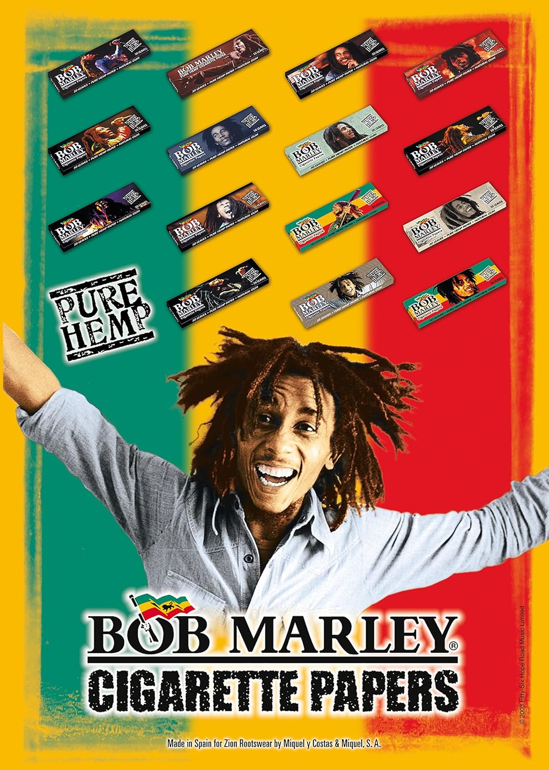 Bob Marley king-size rolling papers x 10