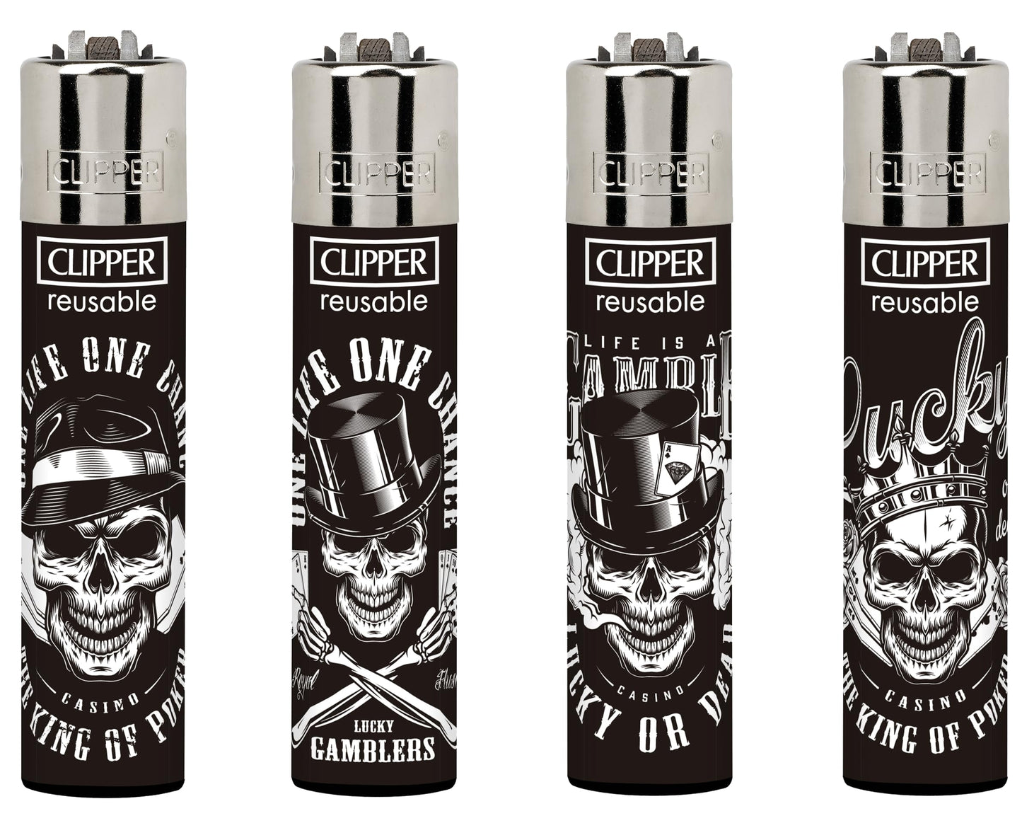 Clipper lighters set of 4 (Lucky bones)