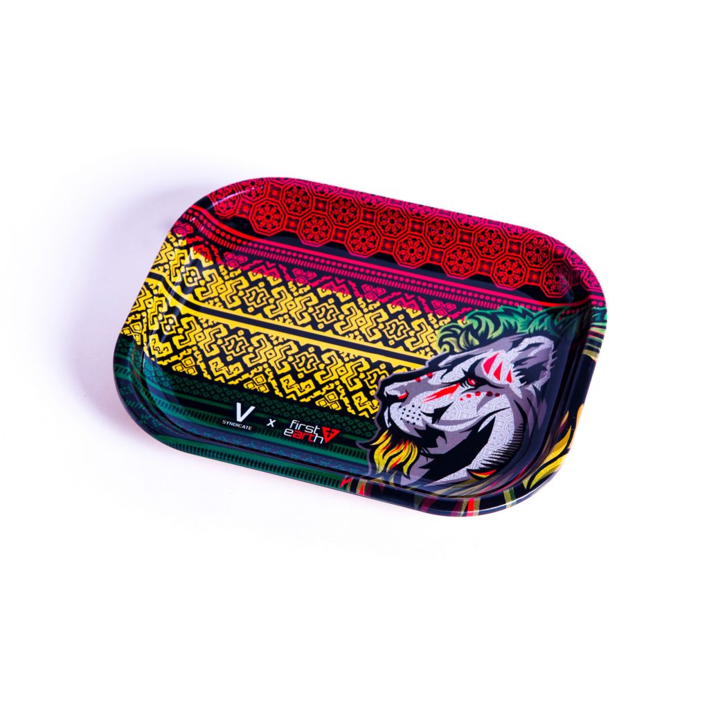 Small rasta lion rolling tray