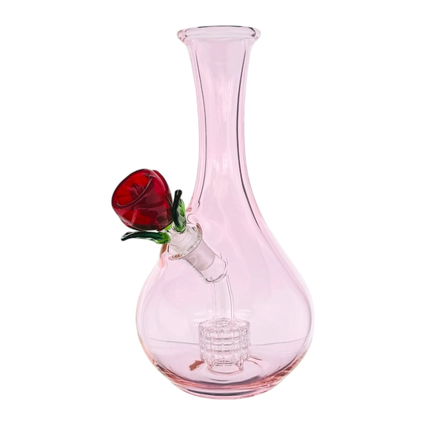 Pink Glass Bong with Rose Bowl