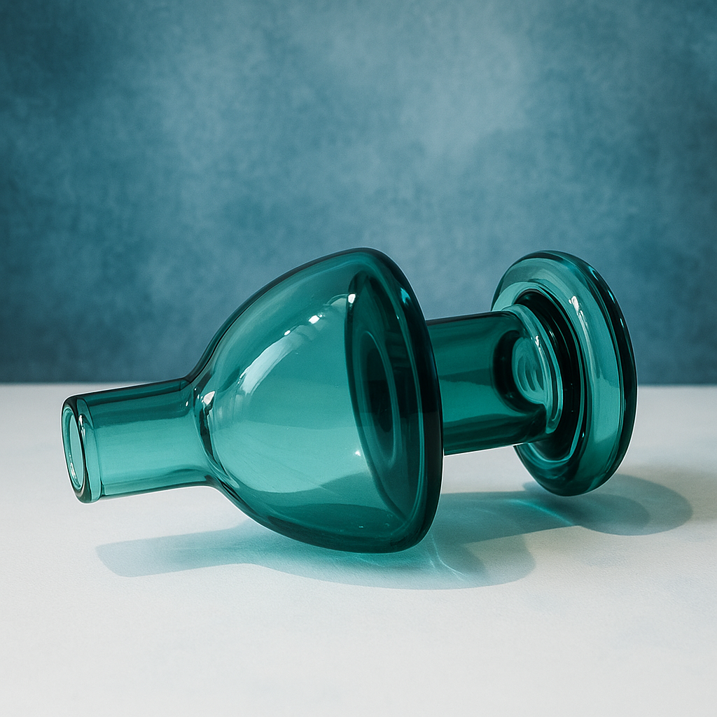 Rounded glass carb cap