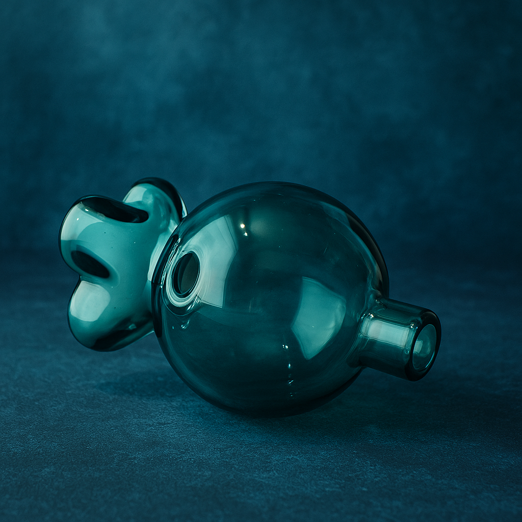 Carb cap teal hand blown