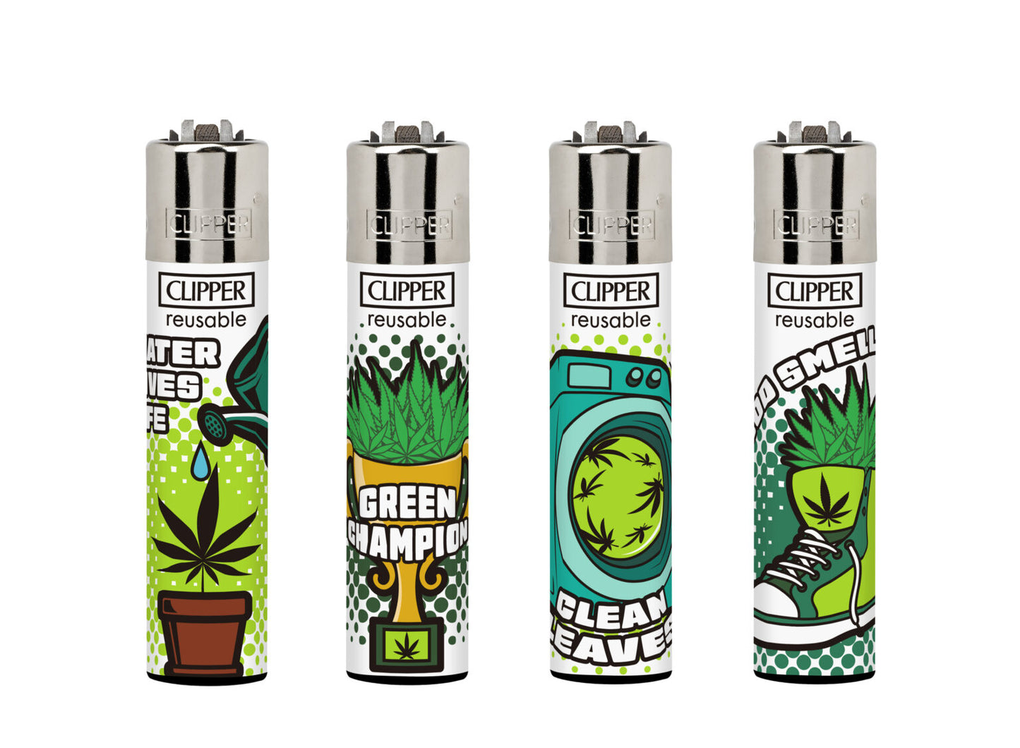 Clipper lighters set of 4 (weed status)
