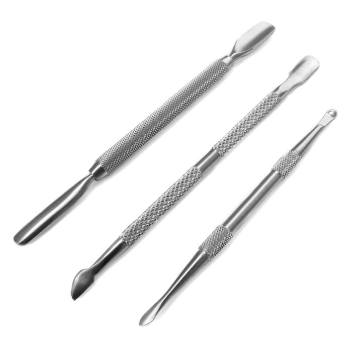 Three high quality stainless steel dab tools with various tip styles
