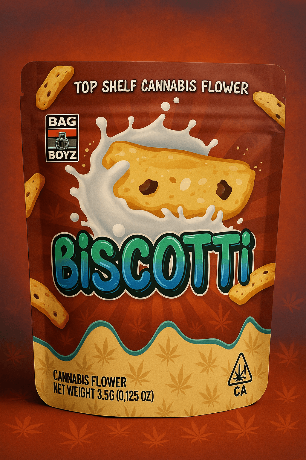 Biscotti branded Mylar bags