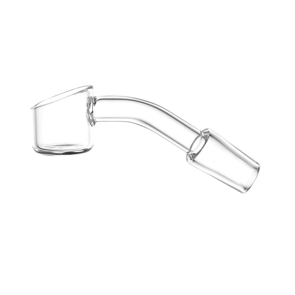 Clear glass smoking accessory on a white background