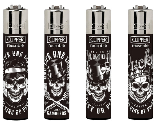 Clipper lighters set of 4 (Lucky bones)
