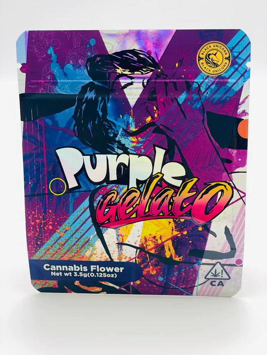 Purple gelato Mylar bags x 50