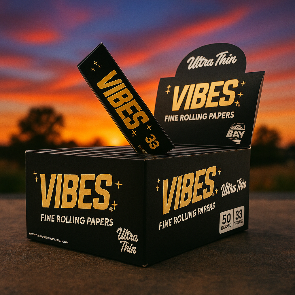 Vibes black king-size fatty rolling papers x 10