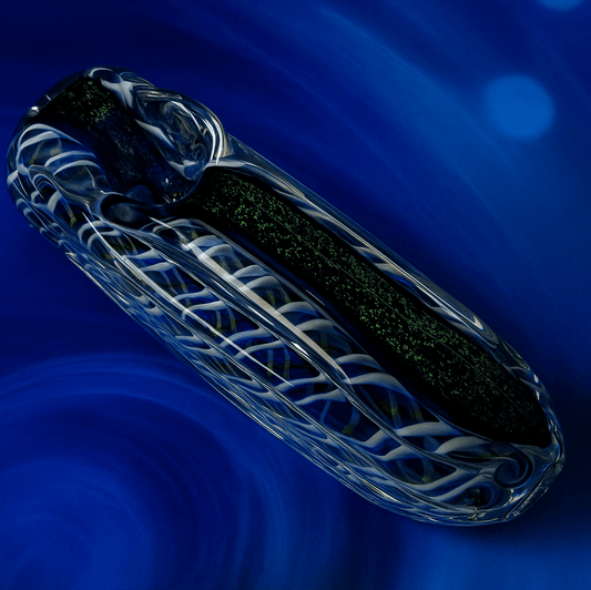 Blue thick glass pipe 