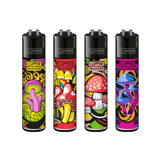 Clipper lighters set of 4 mushrooms 