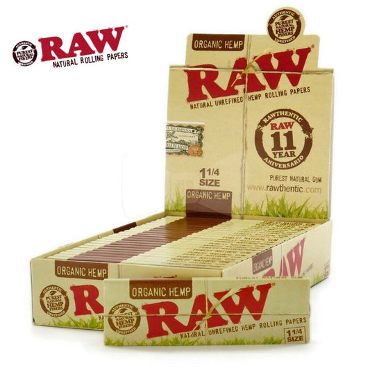 Raw Organic 1 1/4 rolling papers x 6